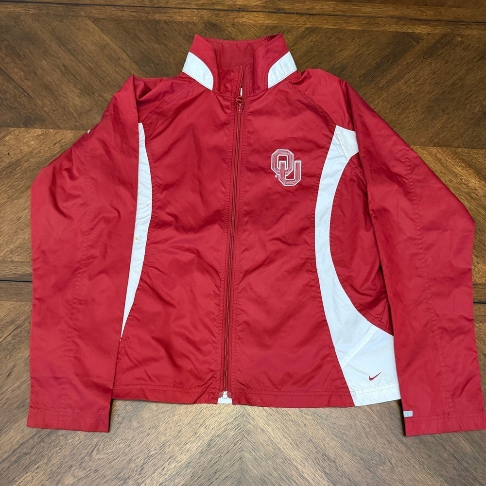 Nike Team Oklahoma Sooners Windbreaker‎ Jacket Crimson Red Youth XL 16-18 OU